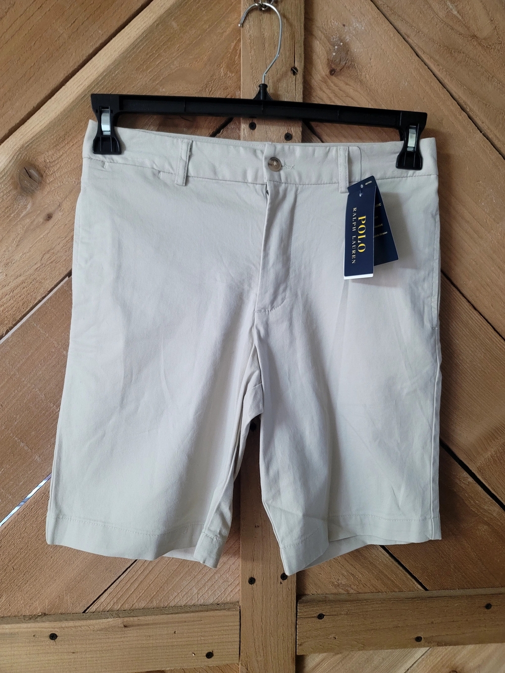 Ralph Lauren Cream Flat Front Chino Shorts